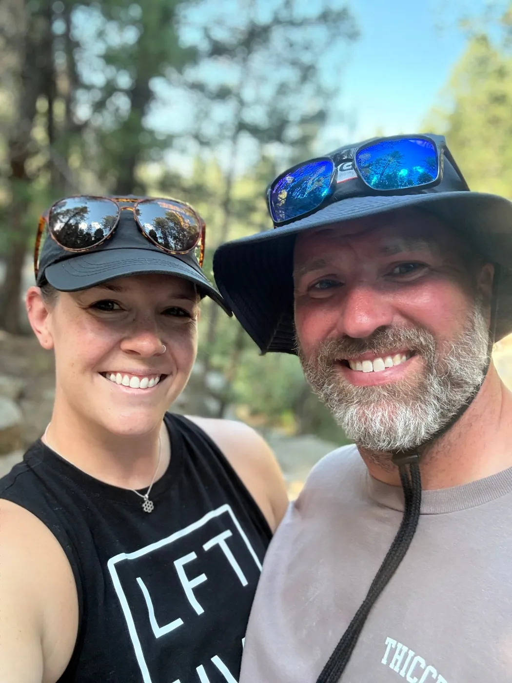Alyssa and Michael on a hike in the Colorado mountains
